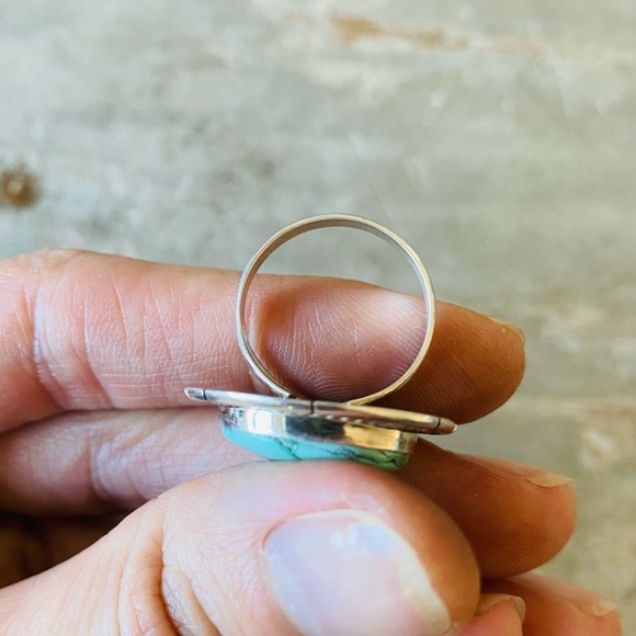 ♥️ Navajo ♥️ Donavan Skeets Sterling Silver & Sonoran Gold Turquoise Ring - Picture 9 of 15